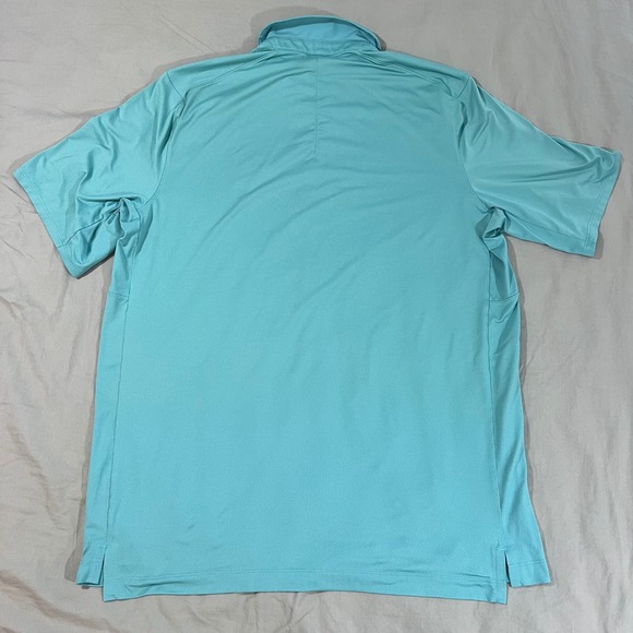 LULULEMON Polo Mens Size Large Golf Shirt Aqua Short Sleeve Performance Snap - Picture 3 of 13